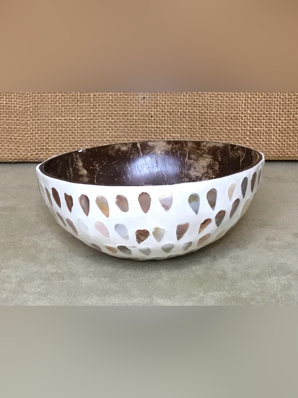 Brazil Station Handcrafted Mother of Pearl Coconut Shell Bowl